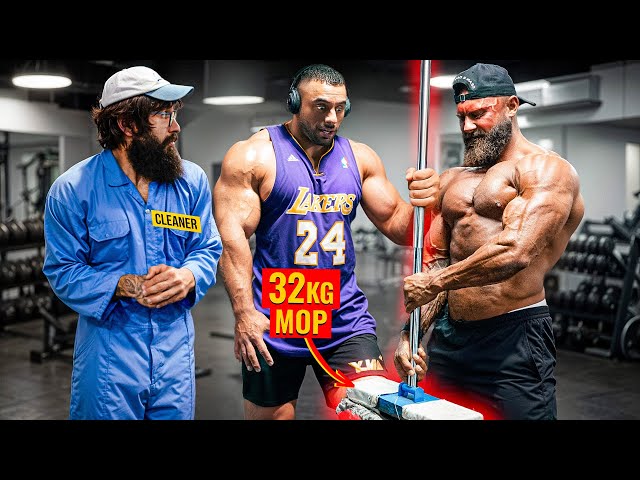 Anatoly Uses 32kg Mop in the Gym for a Prank Reaction